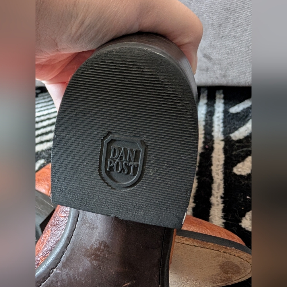 Dan Post Cowboy Boots Men’s 8D – Genuine Ostrich Leather Vamp - Picture 9 of 9